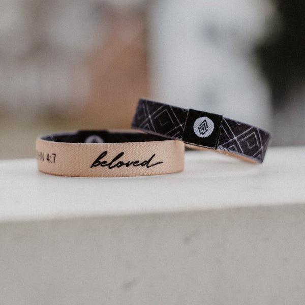 Beloved Reversible Wristband - Tan - Christian Bracelets and Apparel - In His Name Company Products