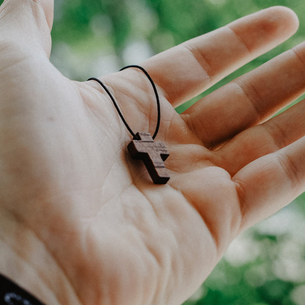 Wooden Cross Necklace - Christian Bracelets and Apparel - In His Name Company Products