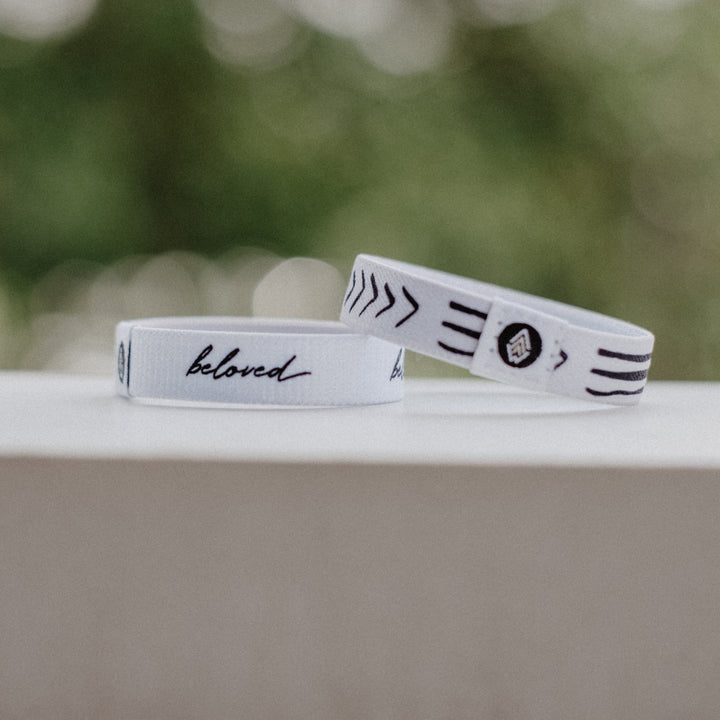 Beloved Reversible Wristband - White - Christian Bracelets and Apparel - In His Name Company Products