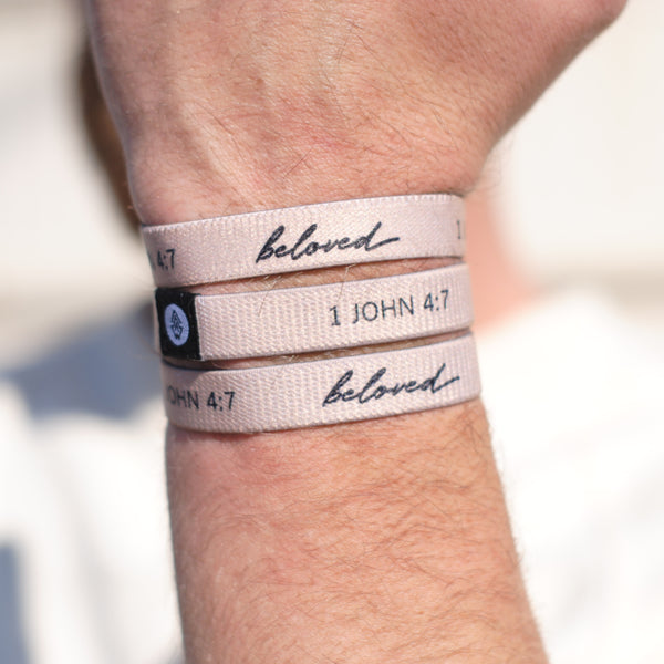 Beloved Reversible Wristband - Tan - Christian Bracelets and Apparel - In His Name Company Products